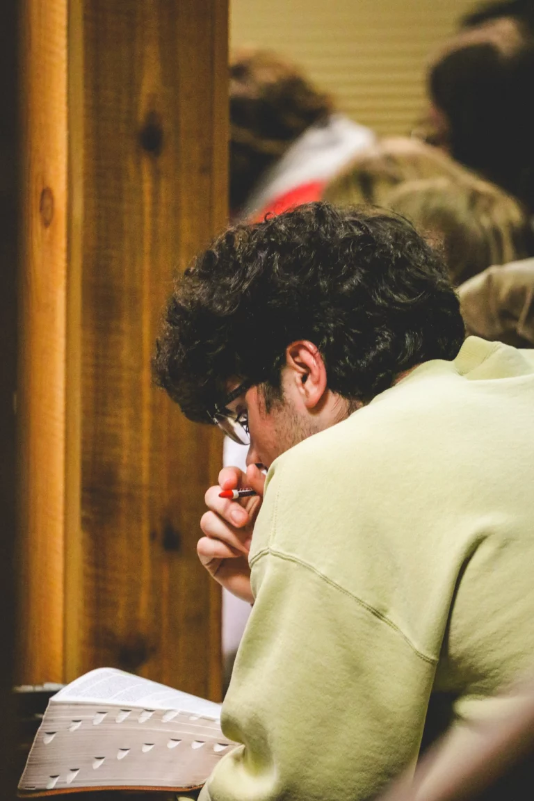 A man studying his Bible
